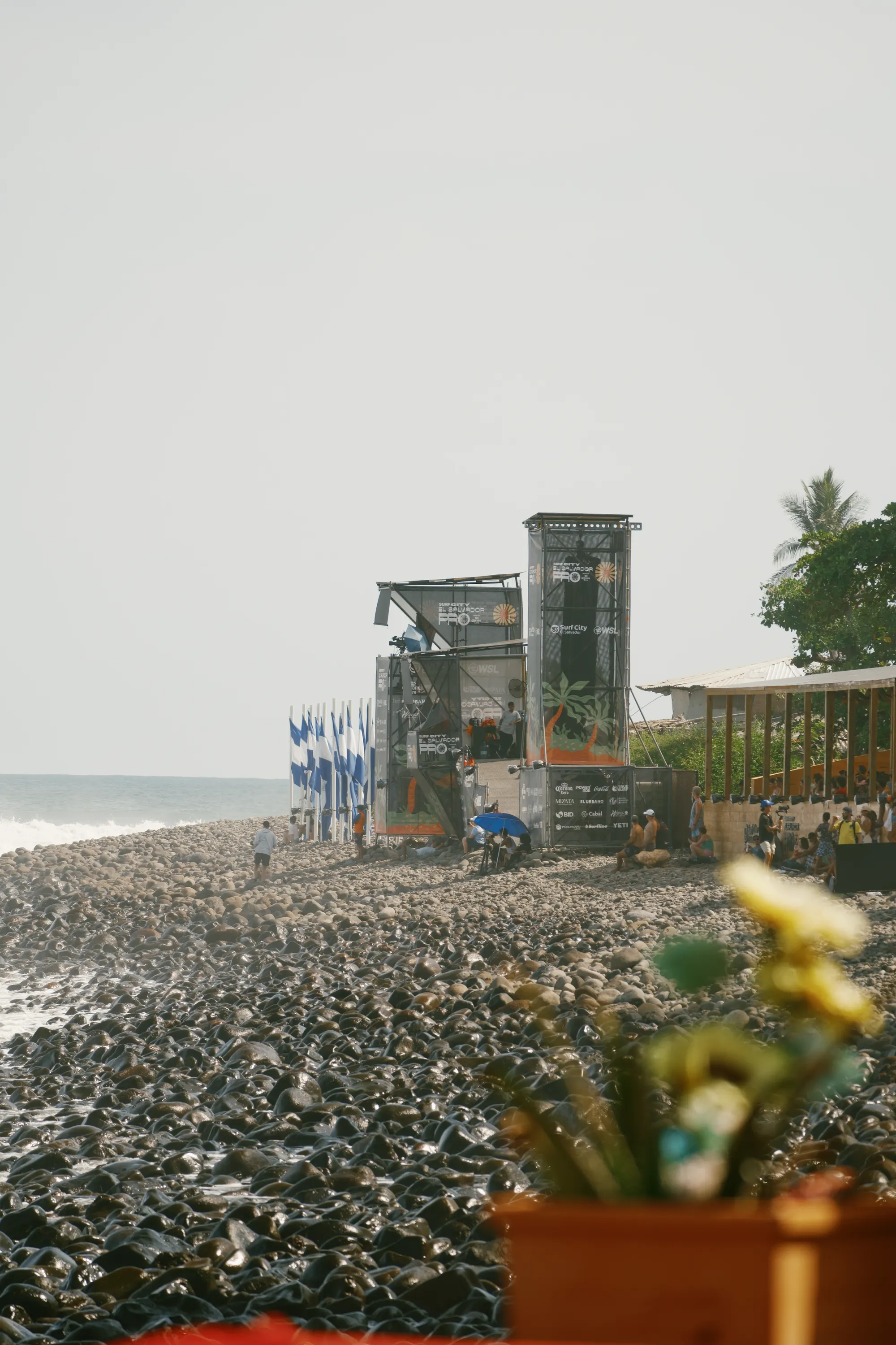 Competition heats during the ISA World Surfing Games at Surf City, El Salvador